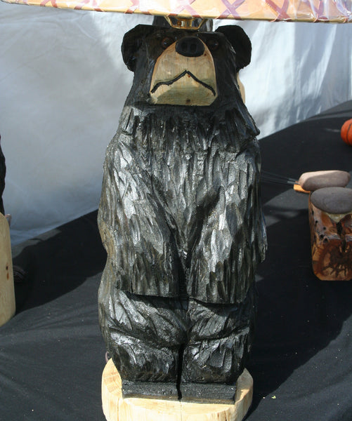 Table Lamp Chainsaw Carved Standing Bear