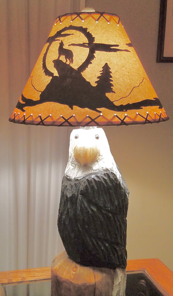 Chainsaw Carved Eagle Lamp