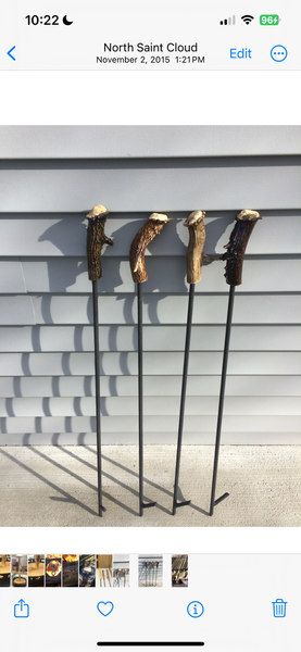 Antler Handled Fire Poker