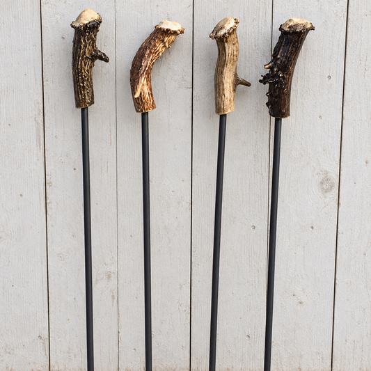 Handmade Deer Antler Fire Poker