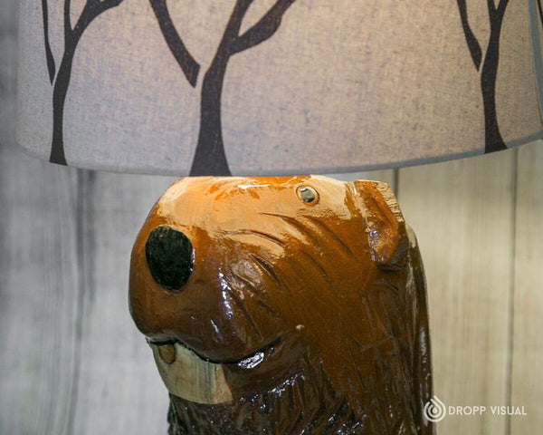Table Lamp Chainsaw Carved Beaver